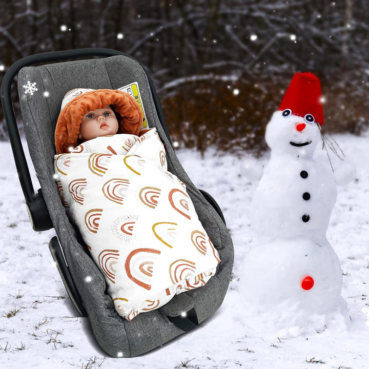 Miracle Baby Einschlagdecke Babyschale Winter Universal Kuscheldecke 90x90cm für Buggy Kinderwagen (