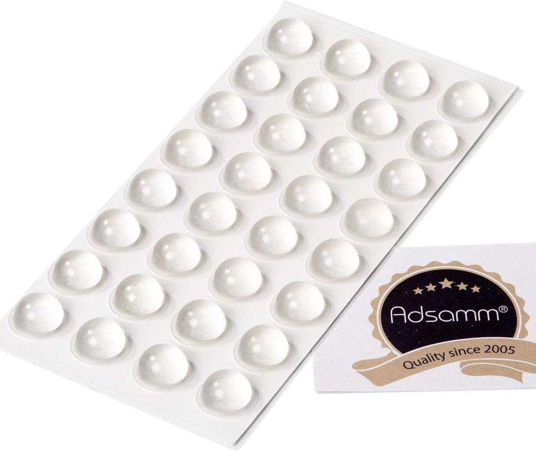 Adsamm® | 32 x selbstklebende Anschlagpuffer | Ø 16 mm | Höhe: 7,9 mm | rund | halbkugelförmig | Tra