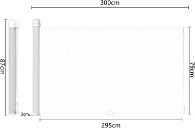 UISEBRT Türschutzgitter Roll Treppenschutzgitter Ausziehbar 0-300cm Absperrgitter Hund Türgitter für