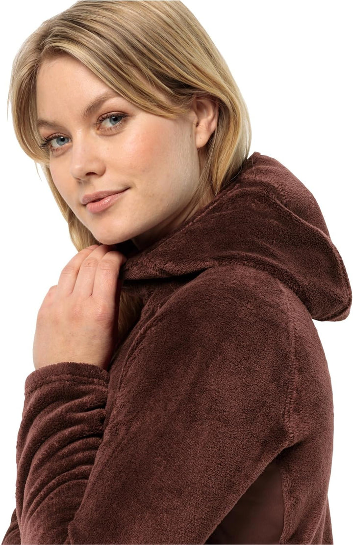 Jack Wolfskin Damen Rotwand Hooded Fz W Fleece-Jacke S Dark Maroon, S Dark Maroon