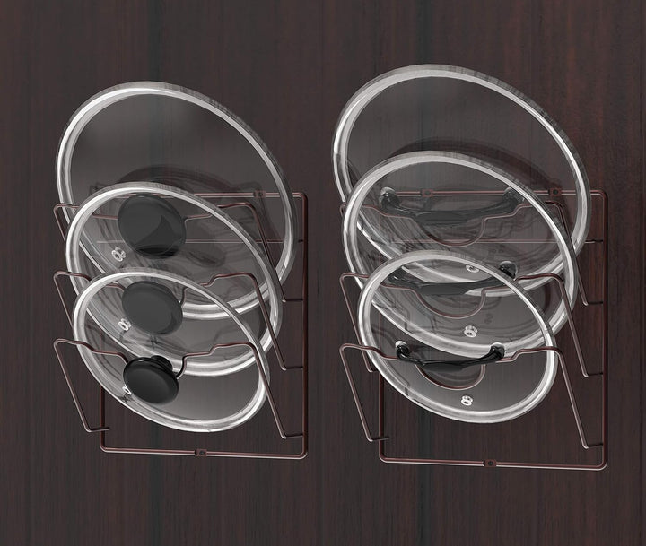 Simple Houseware 2er-Pack – Schranktür-/Wandmontage-Topfdeckel-Organizer-Regal, Bronze, Bronze
