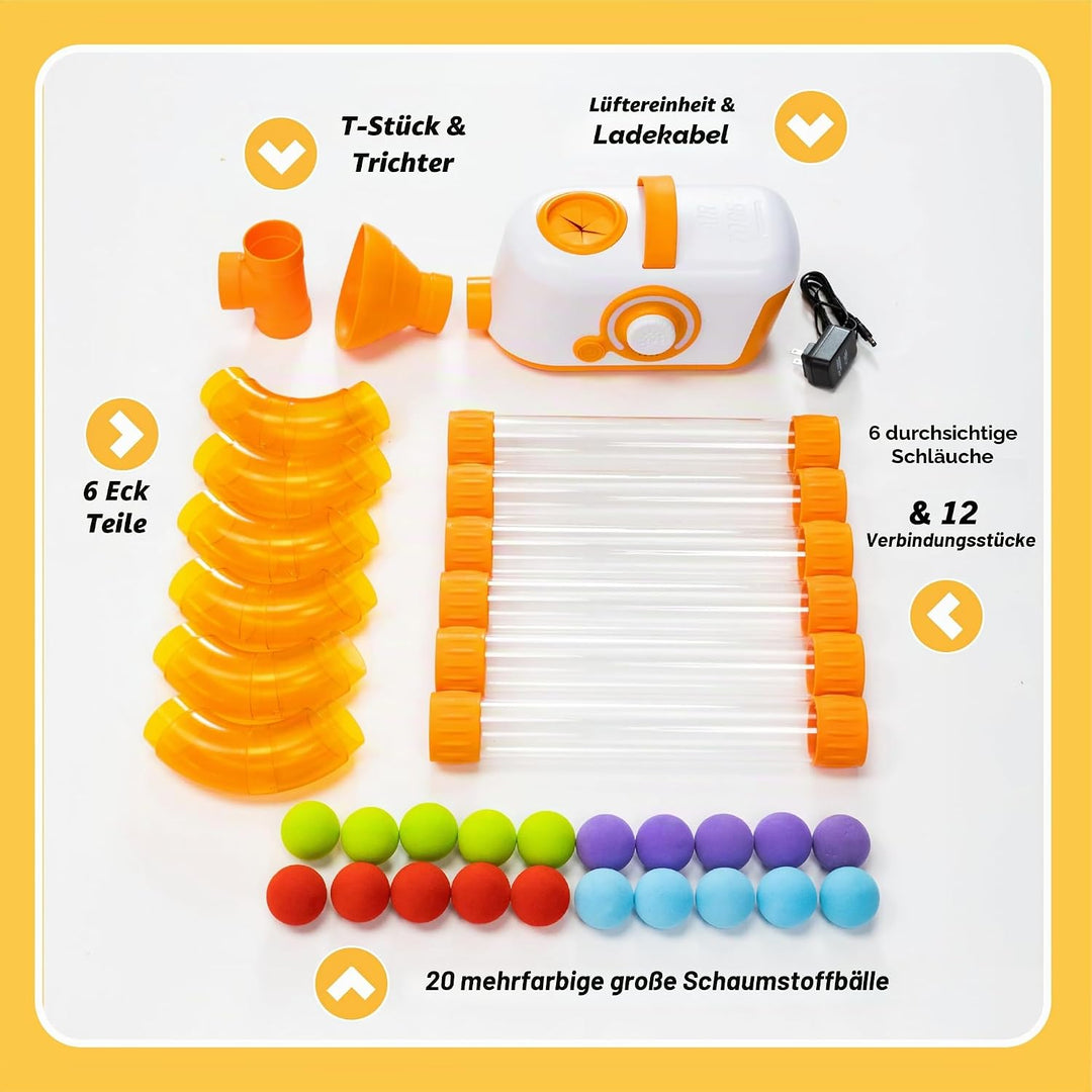 Fat Brain Air Toobz | Luftbetriebenes Ball- und Röhren-Physikspielzeug | Wissenschaftsexperimente fü