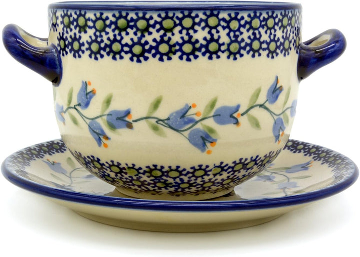 Bunzlauer Keramik Suppentasse mit Untertasse (Dekor Agnes)