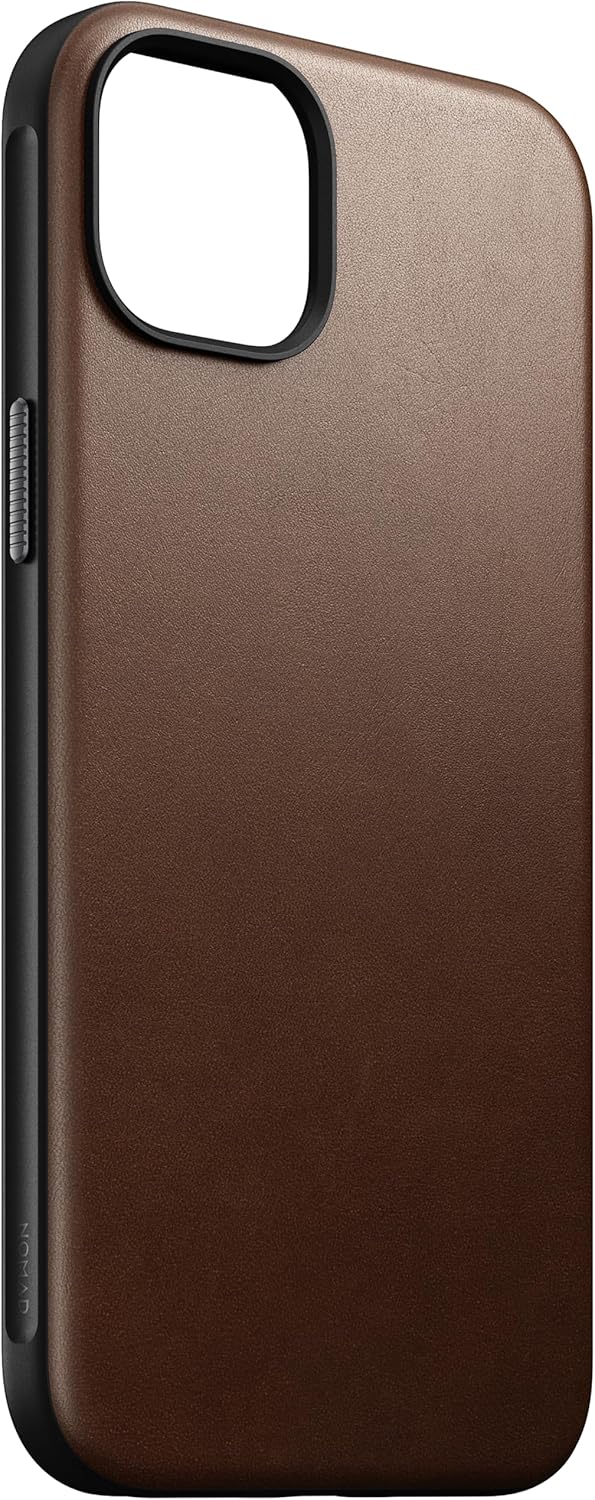 NOMAD Modern Leather Case | für iPhone 15 Plus | Schutzhülle aus Polycarbonat und hochwertigem Echtl