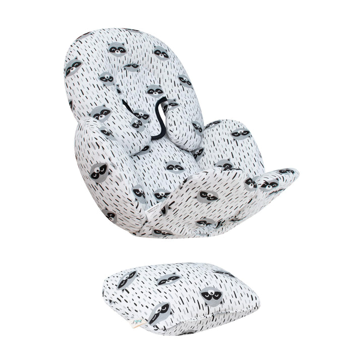JYOKO Kids Sitzverkleinerer Antiallergikum Universal Baby 100% Baumwolle (Raccoon, Enthält Kopf-, ei