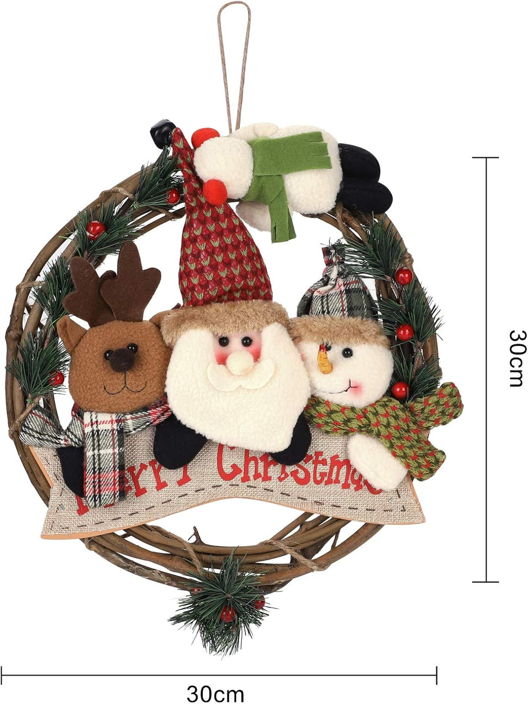 ITODA Weihnachten Kranz Dekoration Weihnachtskranz Schneemann Weihnachtsdeko Elch Weihnachtsgirlande