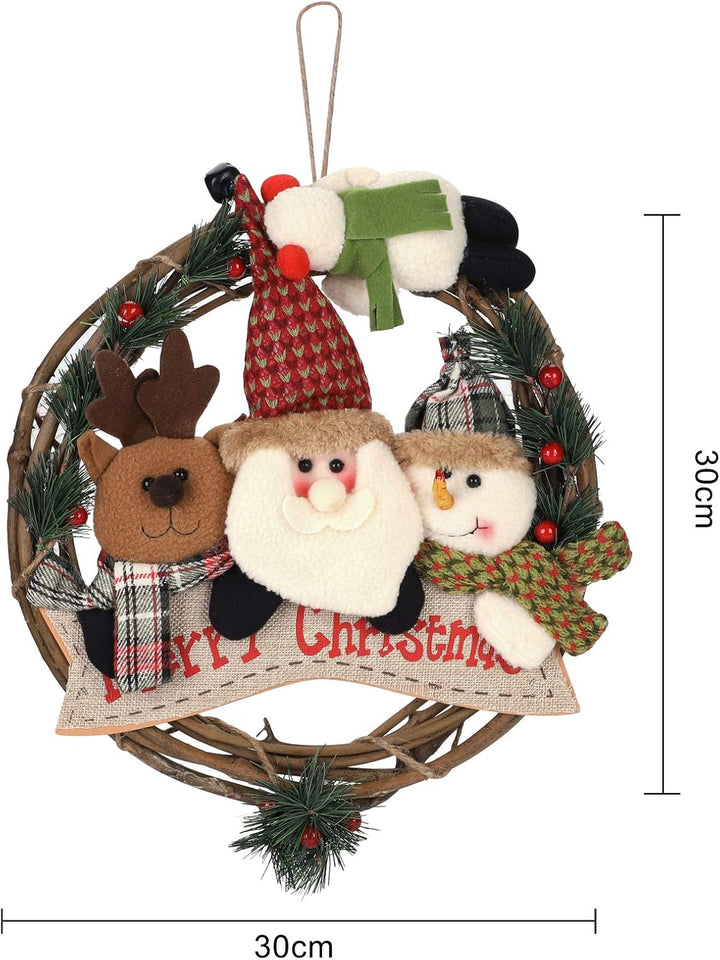 ITODA Weihnachten Kranz Dekoration Weihnachtskranz Schneemann Weihnachtsdeko Elch Weihnachtsgirlande