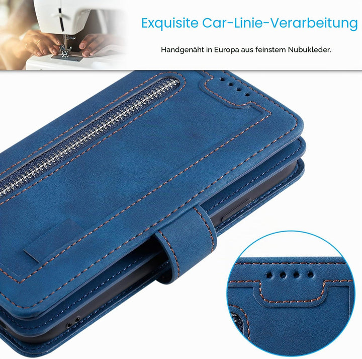 EYZUTAK Handyhülle für Samsung Galaxy S20 FE 5G Hülle,Flip Case Lederhülle Reissverschluss Magnetver
