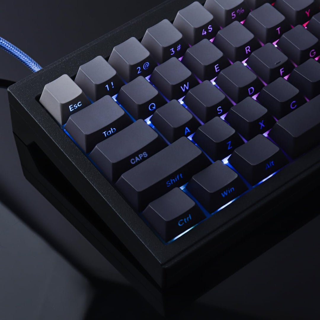 PBT Keycaps 135 Tasten Custom Grey Gradient Keycaps Letter Side Engraved Transparent Tastenkappe ANS