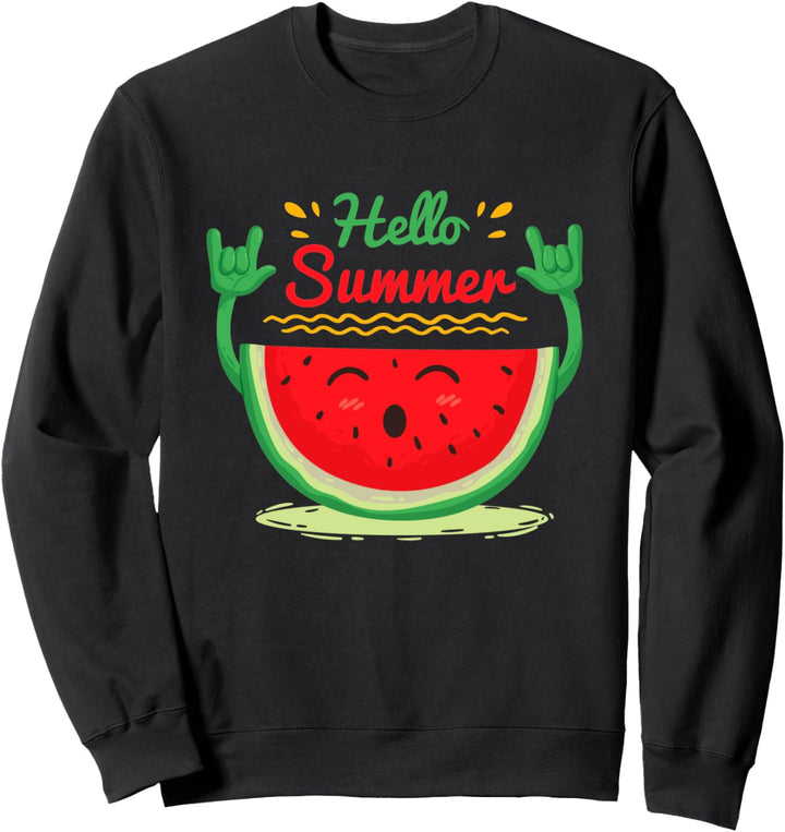 Hallo Sommer - Aquarell Wassermelone - Reisen - Motivierend Sweatshirt