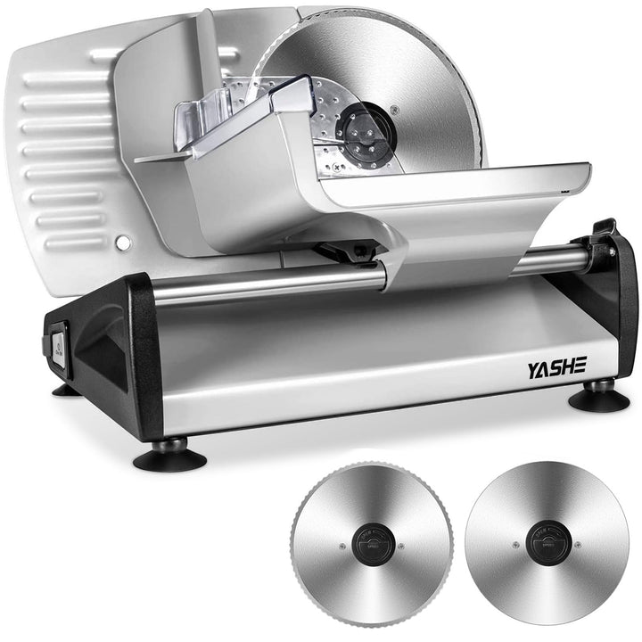 YASHE SL-518 Elektrischer Allesschneider - 250W Brotschneidemaschine mit einstellbarer Dicke von 0-1