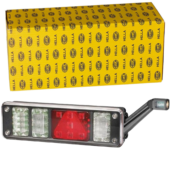 HELLA - Heckleuchte - Hybrid - 24V - Anbau/geschraubt - Lichtscheibenfarbe: glasklar - Stecker: Easy