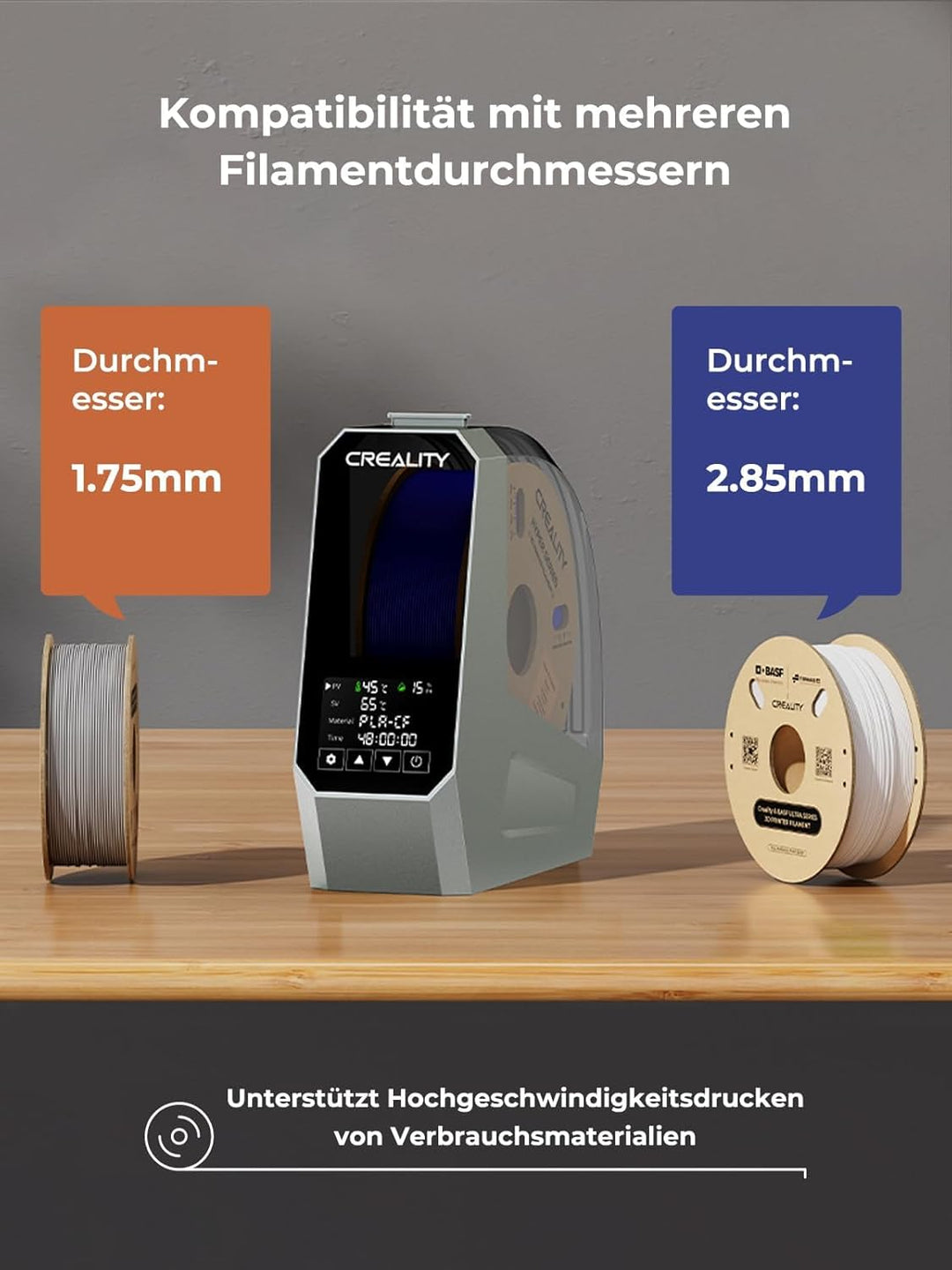 Creality Offizieller Space PI Filament Trockner, 3D-Drucker Dryer Box mit 360° Heizung, Upgraded Fil