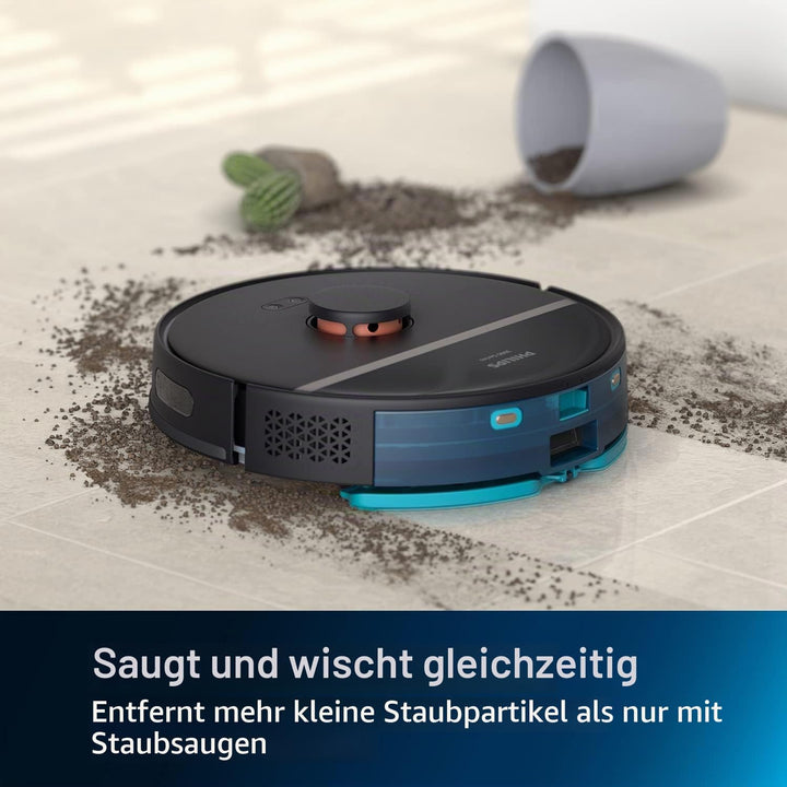 PHILIPS Homerun 7000 Saug- und Wischroboter Ersatzteilset. 2 Abwaschbare Filter, 1 Kehrwalze und 1 S