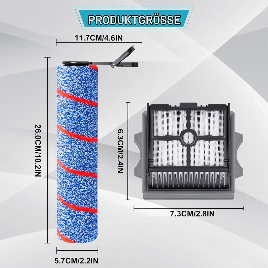 Bürstenwalzen und Filter Ersatz für Tineco Floor One S7 Artist/Stretch S6/SWITCH S6/SWITCH S6 Stretc