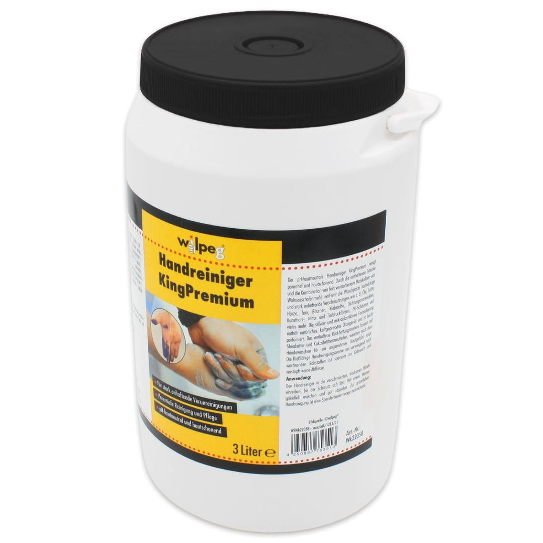 WILPEG Handreiniger 3 Liter - Seife, Waschpaste, Handwaschpaste für extreme Verschmutzungen wie Farb