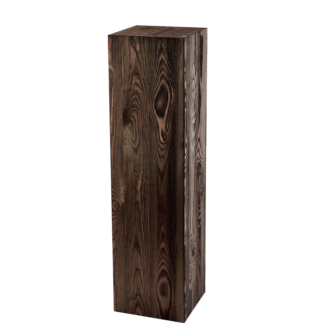 DECORATIVO Holzständer, Holzblock Massiv, Baumstamm Deko - Bodenwindlicht Säule perfekt als Innendek