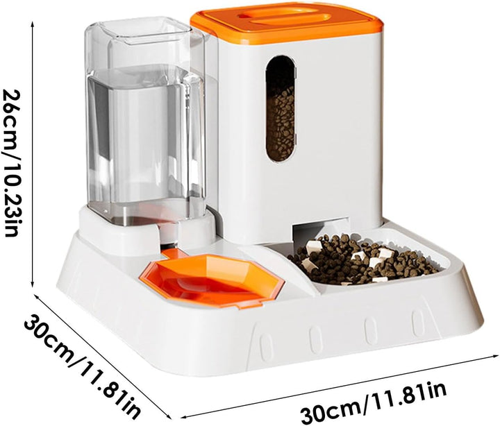 Futter- Und Wasserspender Für Katzen, Automatischer Futterautomaten Für Katzen & Kleine Hunde, 2 In