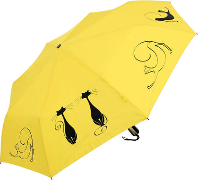 Doppler Mini Taschenschirm Auf-Zu-Automatik Cats Friends - Yellow, Yellow