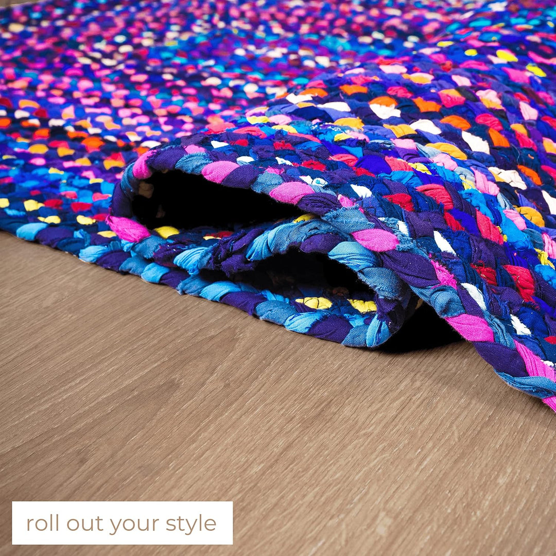 RAJRANG BRINGING RAJASTHAN TO YOU Boho Runner Teppich 2'x 3 'Reversible Hand geflochten 2' x 3' Rech