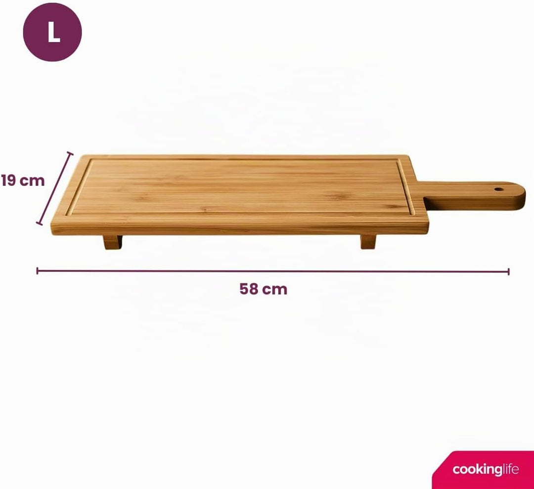 Cookinglife Servierbrett Tapas-Brett - Bambus - 58 x 19 cm, 58 x 19 cm