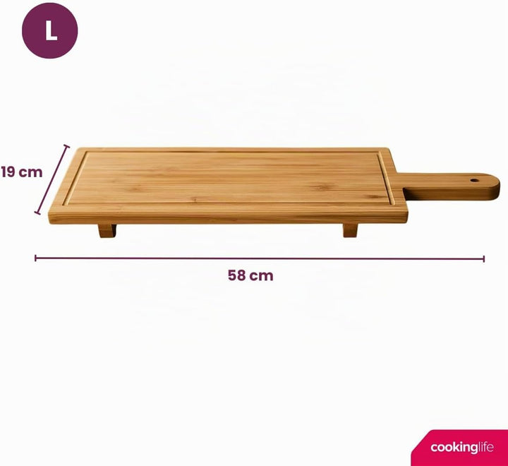 Cookinglife Servierbrett Tapas-Brett - Bambus - 58 x 19 cm, 58 x 19 cm