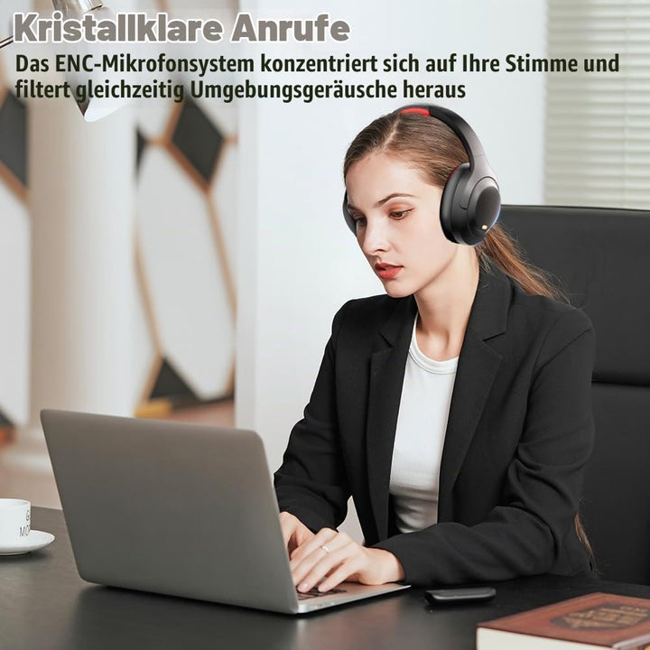 OBEST Over-Ear Noise Cancelling Kopfhörer Kabellos Bluetooth 5.3, Hybrid Active Geräuschunterdrückun