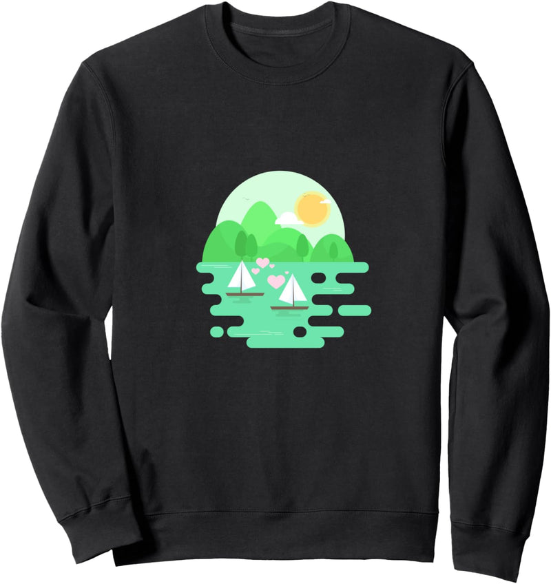 Segelboote auf einem Bergsee Sweatshirt