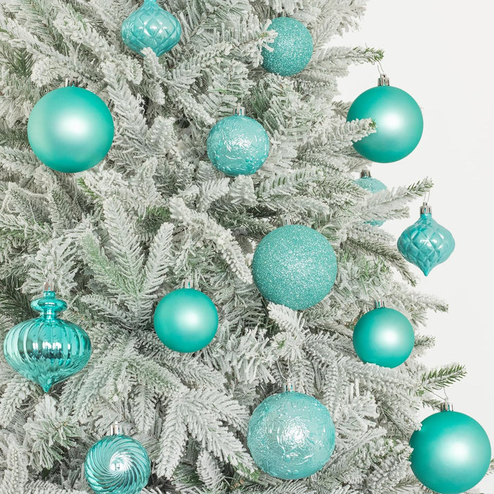 Busybee weihnachtskugeln Turkis Aqua blau Grun Teal 18 Stücke 8CM Ornamente für Weihnachtsbaum Blaug