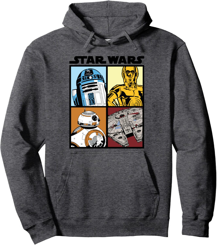 Star Wars Droids and Ships Black Pullover Hoodie