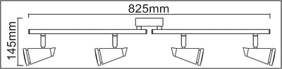 Trango 4-flammig IP44 LED Badleuchte, Bad Deckenleuchte 1009-42 in Nickel matt Flurlampe, WC Lampe,