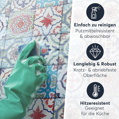 20 Stück Fliesenfolie für Bad und Küche 20x20 cm - Klebefliesen, Mosaikfliesen - Sticker Fliesen sel
