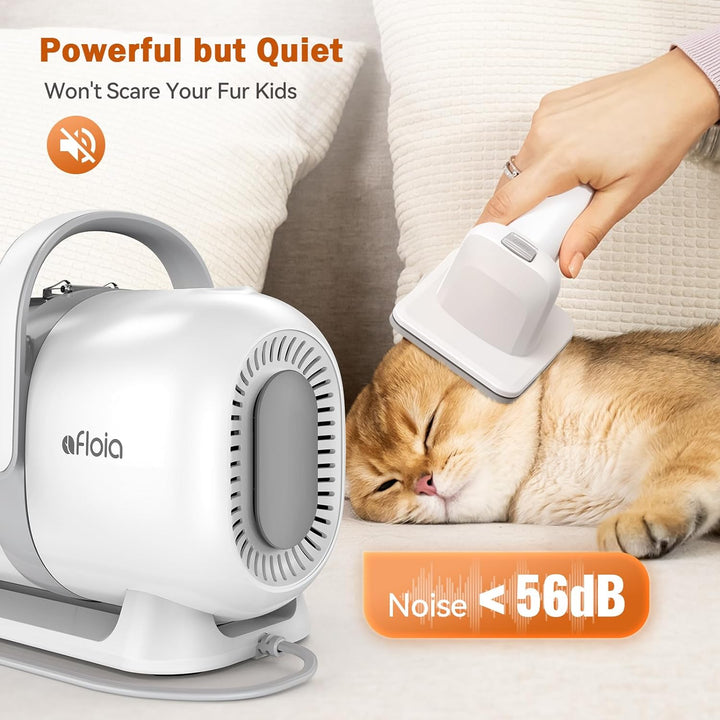 Afloia Hundeschermaschine mit Staubsauger, Profi Haustierpflegeset, leise Schermaschine Hund Katze T