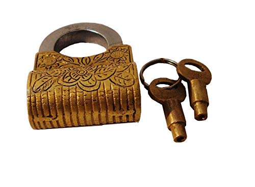 Vorhängeschloss aus Messing – Schloss mit Schlüssel – funktionell – Messing hergestellt – Typ: (Hand