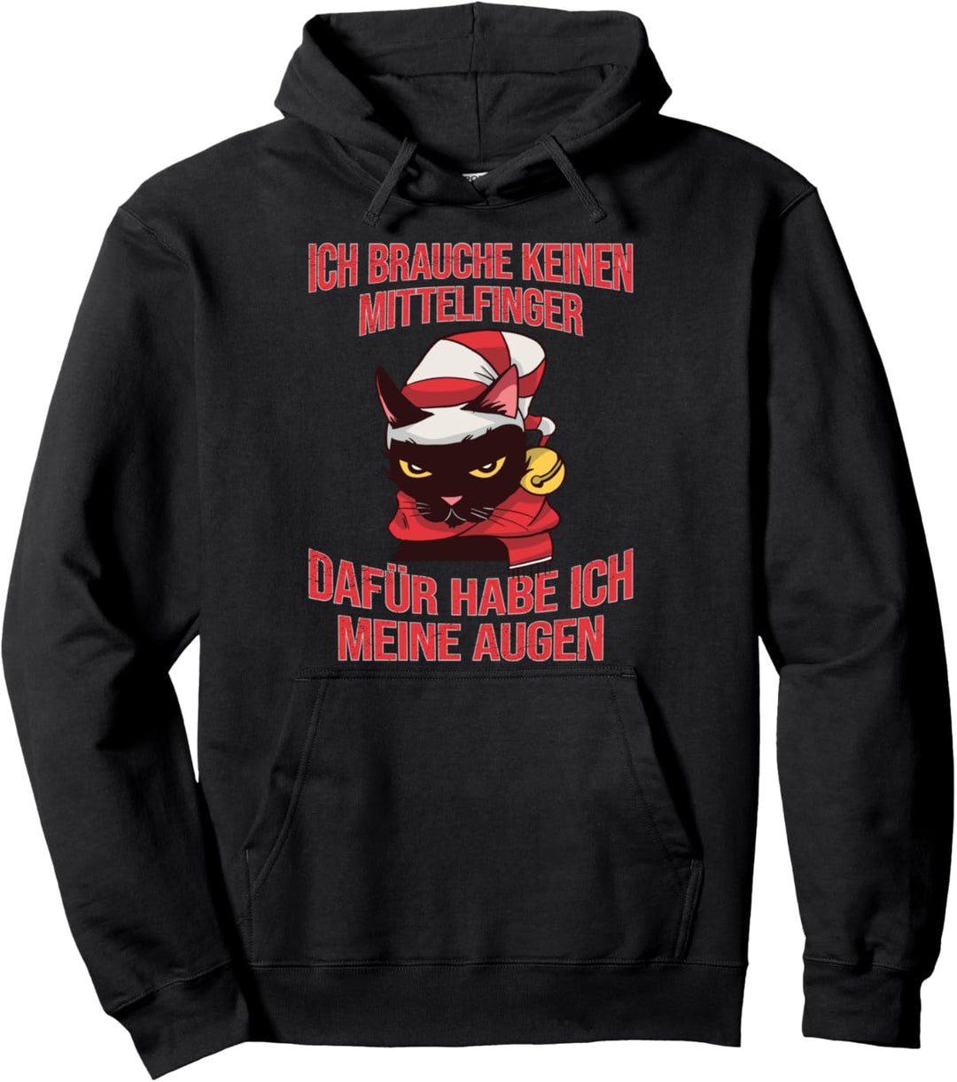 Katzen Weihnachtsoutfit Lustig Katze Spruch Weihnachten Pullover Hoodie