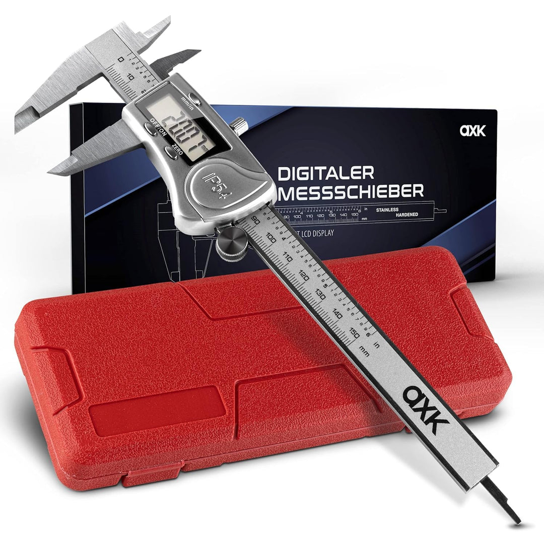 Messschieber Digitale 0-150mm/0-6 Zoll, Hochpräzise Edelstahl Schieblehre, Elektronischer Digitaler