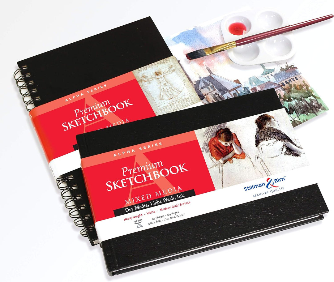 Stillman &amp; Birn Skizzenbuch ALPHA Spiral, 50 Blatt, 150 g, 17, 8 x 25, 4 cm 7" x 10" 150 gsm (Heavyw