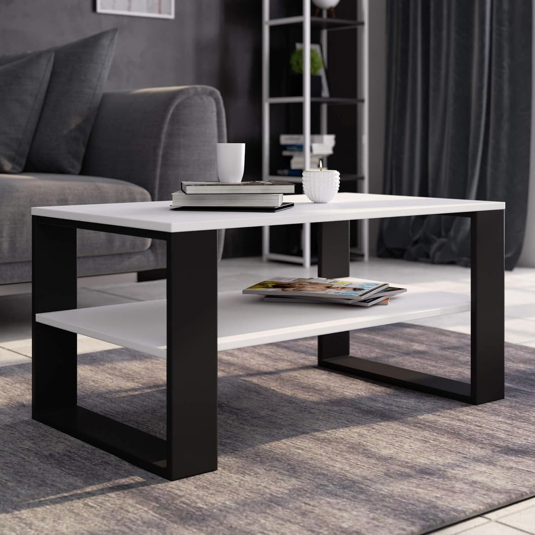AKORD Couchtisch Holz Alex mit einem Regal, 92x45x53cm, Für Wohnzimmer, Schlafzimmer Schrank, Minima