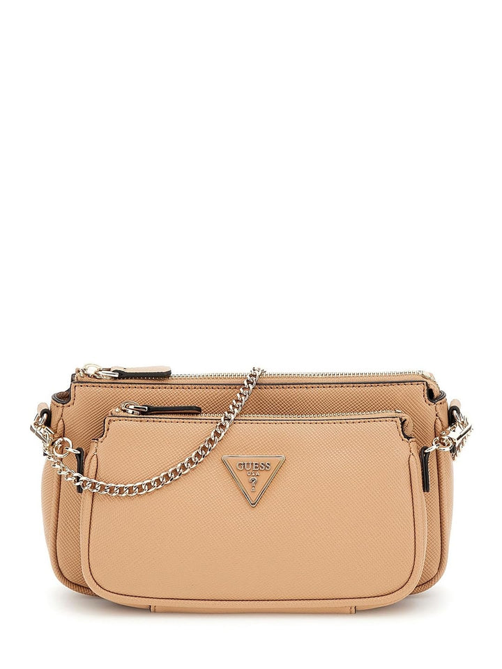 Guess Noelle Dbl Pouch Crossbody Bag Beige, Beige