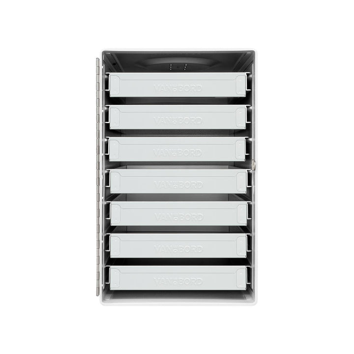 Ausstattungspaket für Bord Boxen, 7 Einschübe, KSSU-Norm Aluminium KSSU, Aluminium KSSU