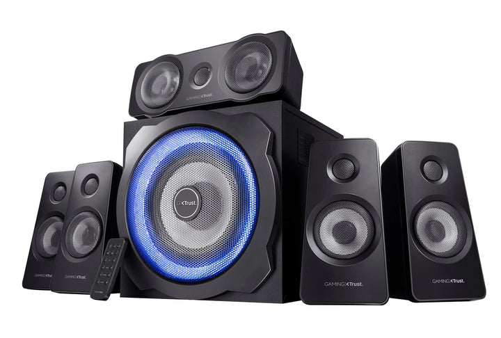 Trust Gaming GXT 658 Tytan 5.1 Surround PC Lautsprecher mit Subwoofer, 180 W (90 W RMS), Speakers mi