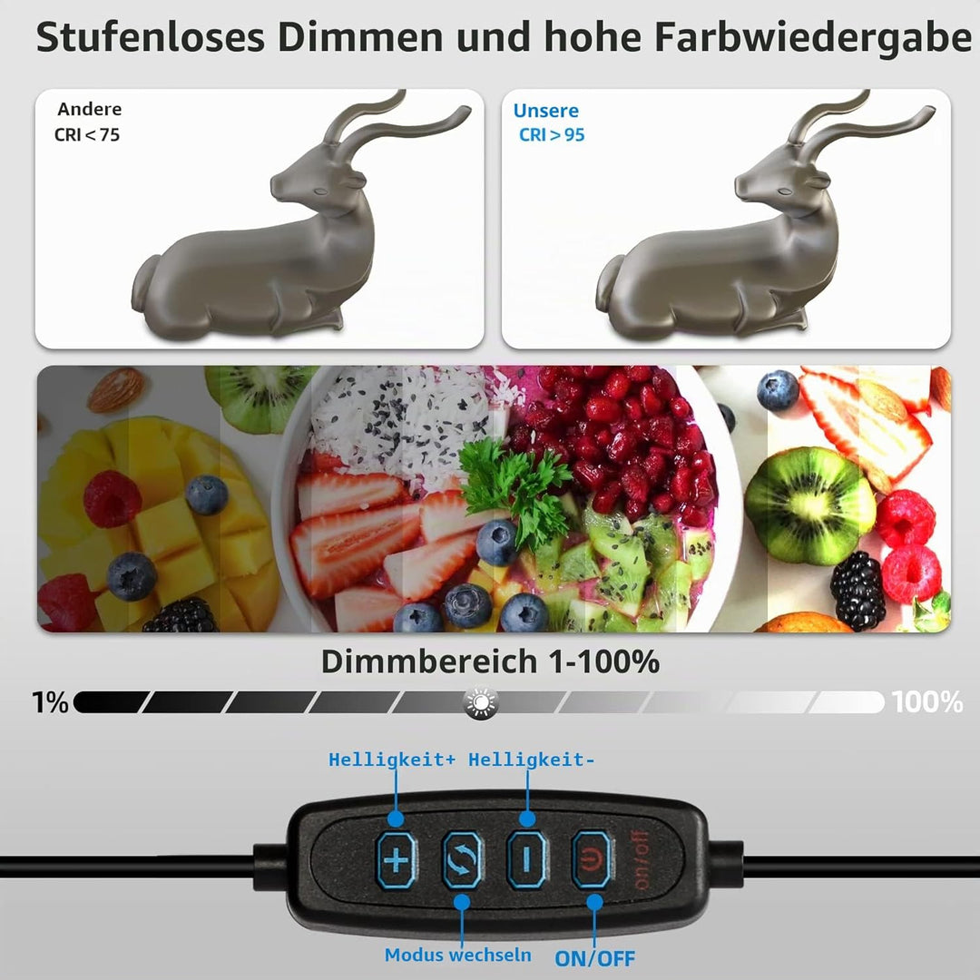 PULUZ Lichtbox 30CM 10 Gänge Dimmbar Fotostudio Tragbare Lichtzelt Geeignet für Unternehmen die Arti