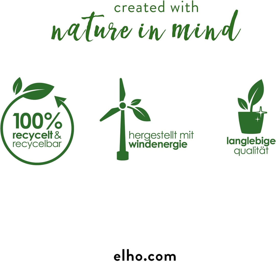 elho Sereh Round 40 - Flower Pot for Indoor and Outdoor Use - 100% Recycled Plastic - Diameter 39.0