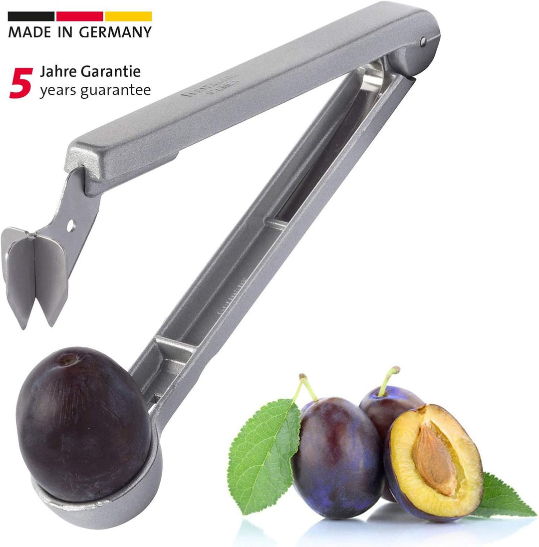 Westmark Pflaumenentsteiner für küchenfertig entsteinte Zwetschgen, 16,7 cm lang, Aluminium, lebensm