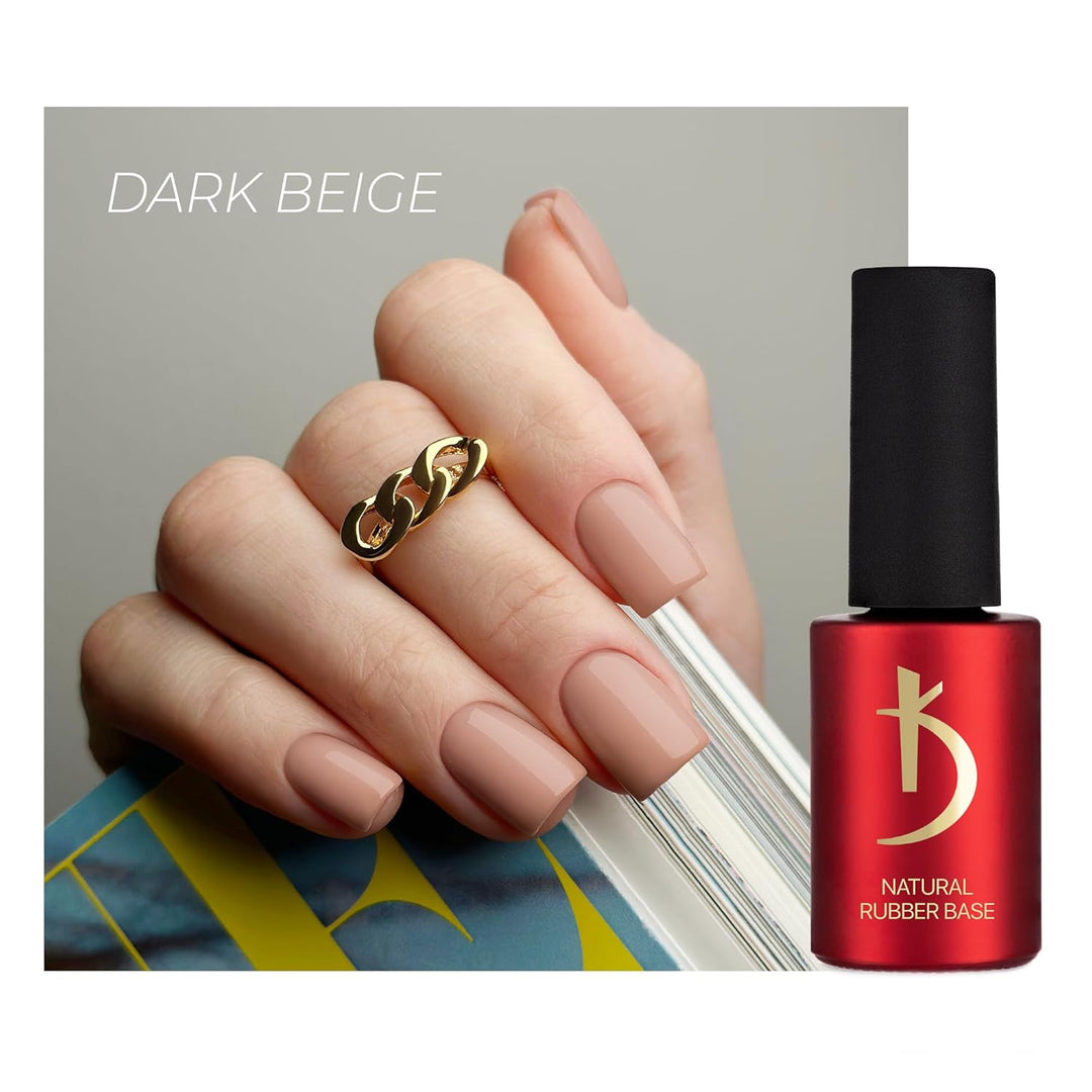K Kodi Professional Natural Rubber Base Gel - Base Coat Nail Polish Dark Beige Nude UV LED - Unterla