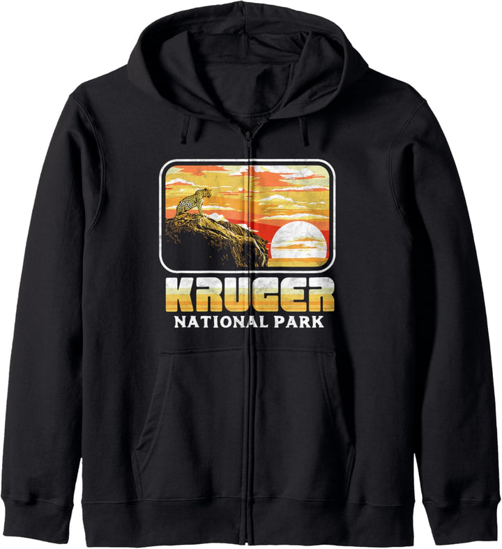 Retro Kruger National Park Leopard Vintage 80s South Africa Kapuzenjacke