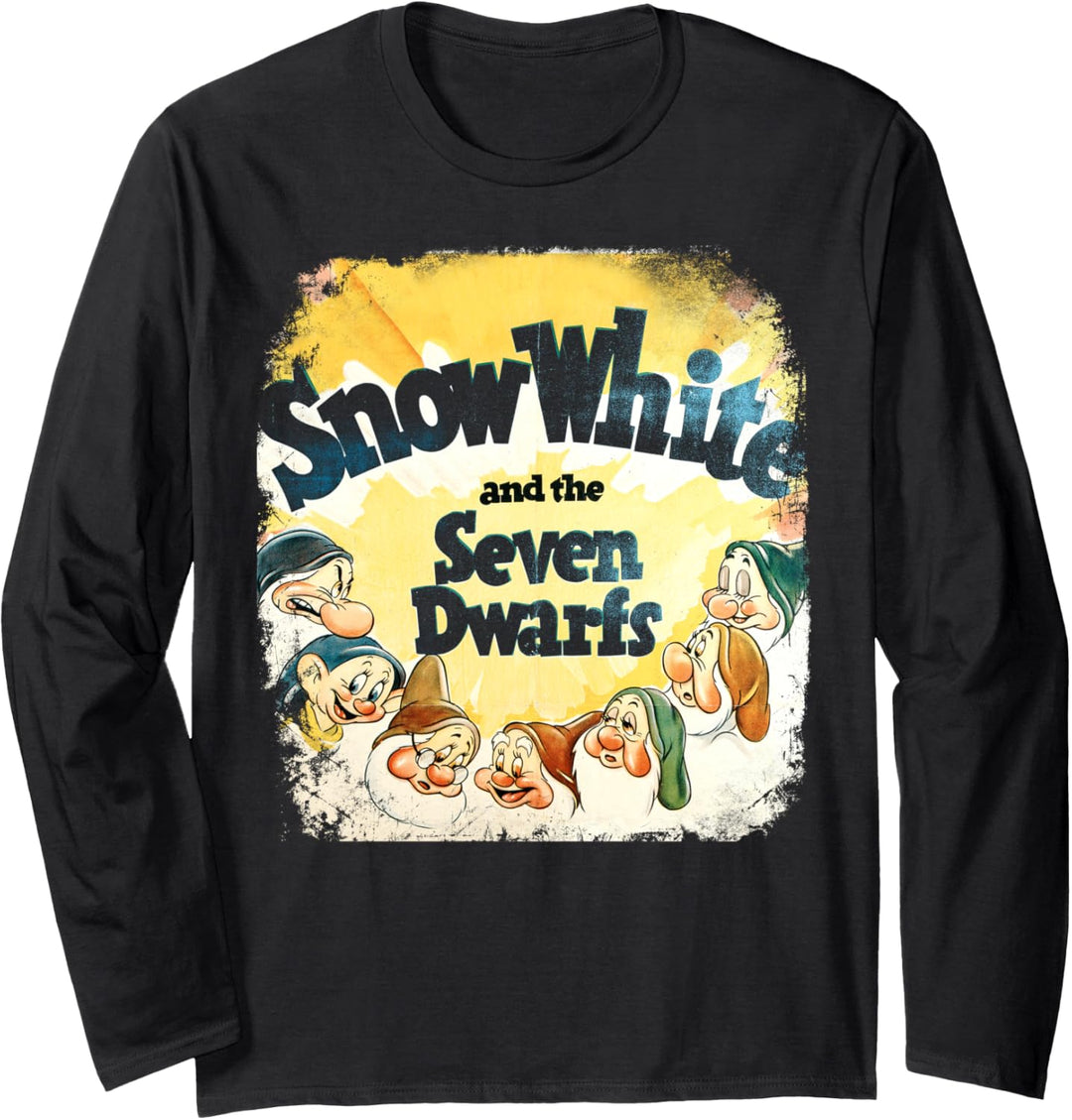 Disney Snow White And The Seven Dwarfs Vintage Poster Langarmshirt