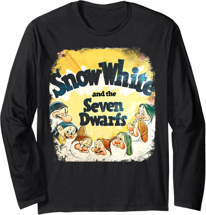 Disney Snow White And The Seven Dwarfs Vintage Poster Langarmshirt