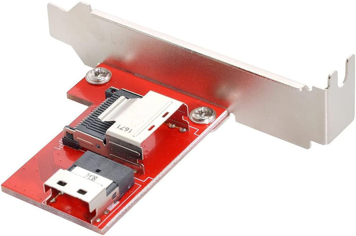 CY PCI-Express 4.0 Slimline SAS SFF-8654 auf Mini SAS SFF-8087 PCBA Buchse Adapter mit Halterung Red