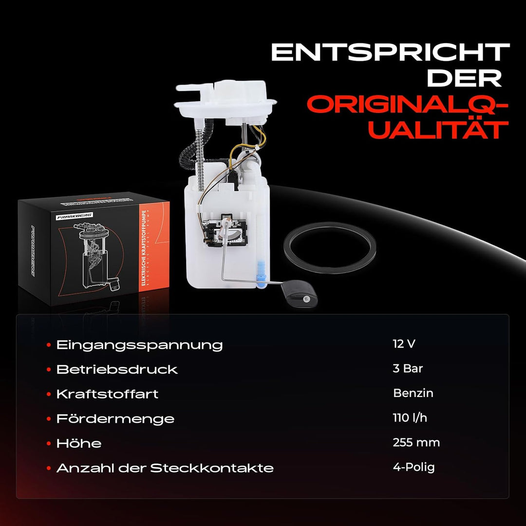 Frankberg Kraftstoffpumpe Benzinpumpe Kraftstoff-Fördereinheit Modul Satz ohne Drucksensor 4-Polig K
